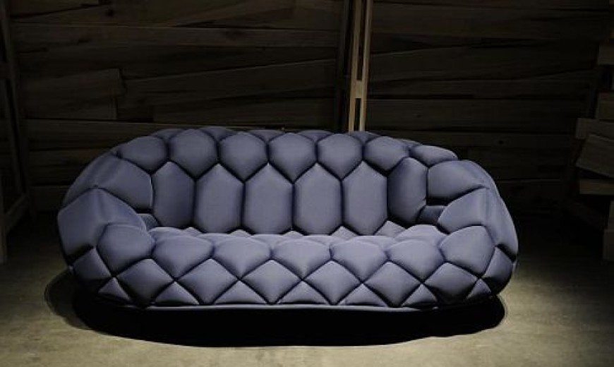 Quilt Inflatable Sofa Looks Like Giant Soccer Ball